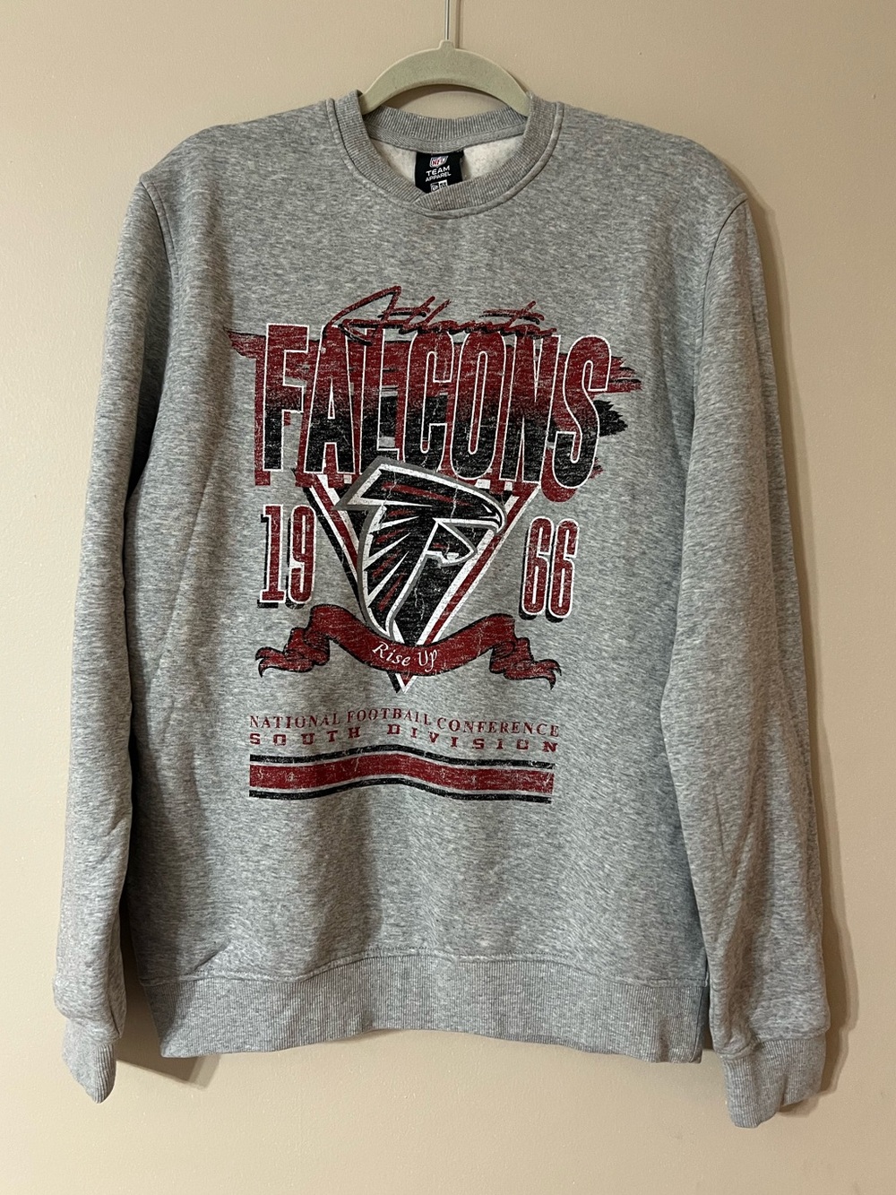 Atlanta Falcons NFL New Era Fitted Crew Sweatshirt Heather Grey